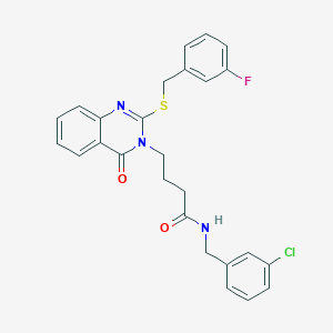 N-(3-chlorobenzyl)-4-(2-((3-fluorobenzyl)thio)-4-oxoquinazolin-3(4H)-yl)butanamide