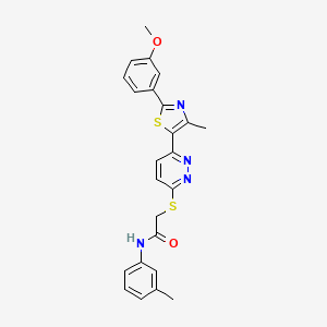 2-((6-(2-(3-methoxyphenyl)-4-methylthiazol-5-yl)pyridazin-3-yl)thio)-N-(m-tolyl)acetamide