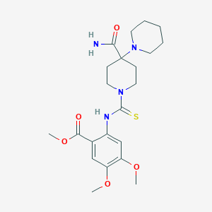 molecular formula C22H32N4O5S B264675 methyl 2-{[(4'-carbamoyl-1,4'-bipiperidin-1'-yl)carbonothioyl]amino}-4,5-dimethoxybenzoate 