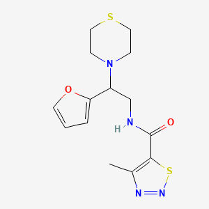 N-(2-(furan-2-yl)-2-thiomorpholinoethyl)-4-methyl-1,2,3-thiadiazole-5-carboxamide