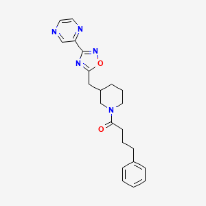 4-Phenyl-1-(3-((3-(pyrazin-2-yl)-1,2,4-oxadiazol-5-yl)methyl)piperidin-1-yl)butan-1-one