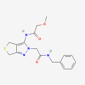 molecular formula C17H20N4O3S B2646760 N-{2-[(benzylcarbamoyl)methyl]-2H,4H,6H-thieno[3,4-c]pyrazol-3-yl}-2-methoxyacetamide CAS No. 1105248-63-2