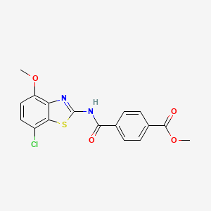 molecular formula C17H13ClN2O4S B2646769 methyl 4-[(7-chloro-4-methoxy-1,3-benzothiazol-2-yl)carbamoyl]benzoate CAS No. 886948-74-9