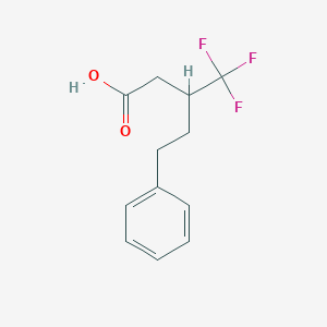 molecular formula C12H13F3O2 B2646777 5-Phenyl-3-(trifluoromethyl)pentanoic acid CAS No. 1536639-68-5