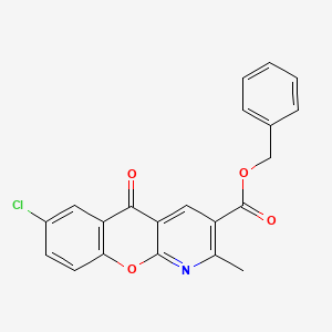 molecular formula C21H14ClNO4 B2646778 benzyl 7-chloro-2-methyl-5-oxo-5H-chromeno[2,3-b]pyridine-3-carboxylate CAS No. 343375-50-8