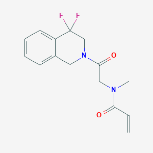 molecular formula C15H16F2N2O2 B2646784 N-[2-(4,4-Difluoro-1,3-dihydroisoquinolin-2-yl)-2-oxoethyl]-N-methylprop-2-enamide CAS No. 2197448-77-2