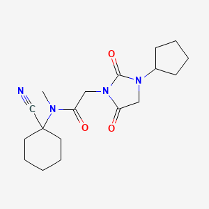 molecular formula C18H26N4O3 B2646792 N-(1-cyanocyclohexyl)-2-(3-cyclopentyl-2,5-dioxoimidazolidin-1-yl)-N-methylacetamide CAS No. 1333892-00-4