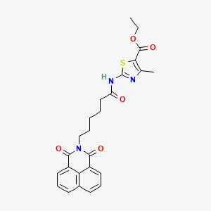 molecular formula C25H25N3O5S B2646801 ethyl 2-(6-(1,3-dioxo-1H-benzo[de]isoquinolin-2(3H)-yl)hexanamido)-4-methylthiazole-5-carboxylate CAS No. 384800-26-4