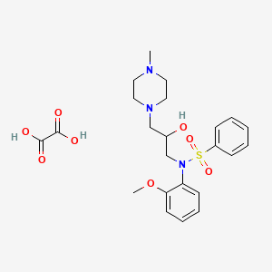 molecular formula C23H31N3O8S B2646829 N-[2-HYDROXY-3-(4-METHYLPIPERAZIN-1-YL)PROPYL]-N-(2-METHOXYPHENYL)BENZENESULFONAMIDE; OXALIC ACID CAS No. 1216875-73-8