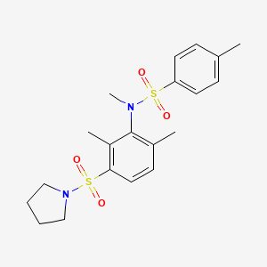 molecular formula C20H26N2O4S2 B2646901 N-[2,6-dimethyl-3-(pyrrolidine-1-sulfonyl)phenyl]-N,4-dimethylbenzene-1-sulfonamide CAS No. 510737-68-5