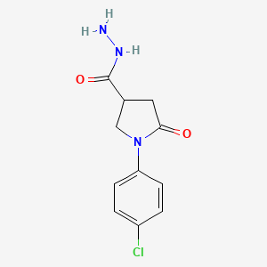 molecular formula C11H12ClN3O2 B2646912 1-(4-Chlorophenyl)-5-oxopyrrolidine-3-carbohydrazide CAS No. 345249-49-2