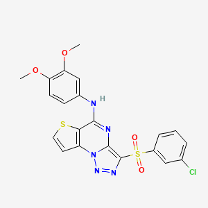 3-((3-chlorophenyl)sulfonyl)-N-(3,4-dimethoxyphenyl)thieno[2,3-e][1,2,3]triazolo[1,5-a]pyrimidin-5-amine