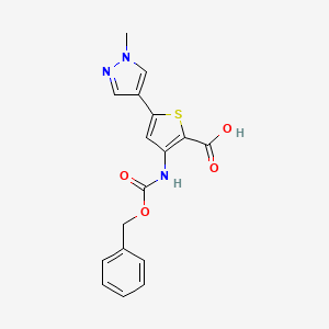 5-(1-Methylpyrazol-4-yl)-3-(phenylmethoxycarbonylamino)thiophene-2-carboxylic acid
