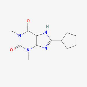 molecular formula C12H14N4O2 B2646917 8-(3-cyclopentenyl)-1,3-dimethyl-3,7-dihydro-1H-purine-2,6-dione CAS No. 478081-33-3