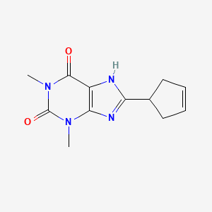 8-(3-cyclopentenyl)-1,3-dimethyl-3,7-dihydro-1H-purine-2,6-dione