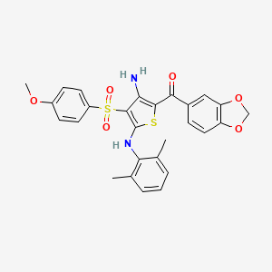(3-Amino-5-((2,6-dimethylphenyl)amino)-4-((4-methoxyphenyl)sulfonyl)thiophen-2-yl)(benzo[d][1,3]dioxol-5-yl)methanone