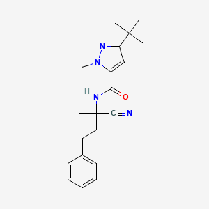 5-Tert-butyl-N-(2-cyano-4-phenylbutan-2-yl)-2-methylpyrazole-3-carboxamide