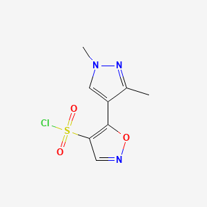 5-(1,3-Dimethyl-1h-pyrazol-4-yl)isoxazole-4-sulfonyl chloride