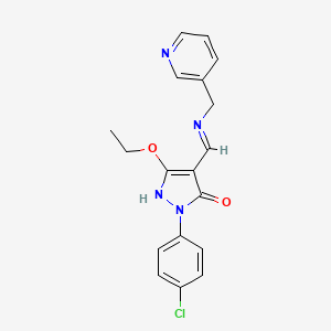 2-(4-chlorophenyl)-5-ethoxy-4-{[(3-pyridinylmethyl)amino]methylene}-2,4-dihydro-3H-pyrazol-3-one