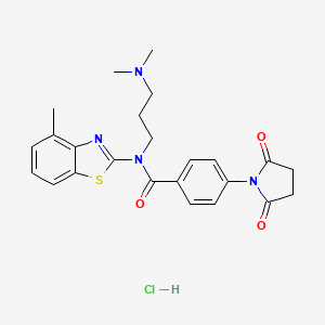 N-(3-(dimethylamino)propyl)-4-(2,5-dioxopyrrolidin-1-yl)-N-(4-methylbenzo[d]thiazol-2-yl)benzamide hydrochloride