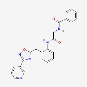 N-(2-oxo-2-((2-((3-(pyridin-3-yl)-1,2,4-oxadiazol-5-yl)methyl)phenyl)amino)ethyl)benzamide