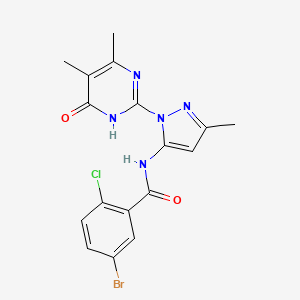 5-bromo-2-chloro-N-(1-(4,5-dimethyl-6-oxo-1,6-dihydropyrimidin-2-yl)-3-methyl-1H-pyrazol-5-yl)benzamide
