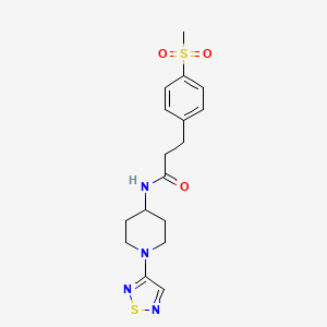 N-(1-(1,2,5-thiadiazol-3-yl)piperidin-4-yl)-3-(4-(methylsulfonyl)phenyl)propanamide