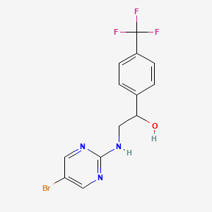 molecular formula C13H11BrF3N3O B2646986 2-[(5-Bromopyrimidin-2-yl)amino]-1-[4-(trifluoromethyl)phenyl]ethanol CAS No. 2379985-44-9