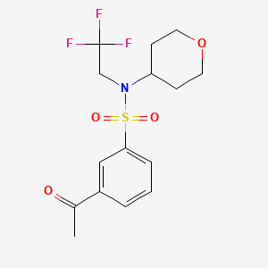 3-acetyl-N-(tetrahydro-2H-pyran-4-yl)-N-(2,2,2-trifluoroethyl)benzenesulfonamide