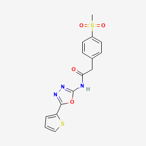 2-(4-(methylsulfonyl)phenyl)-N-(5-(thiophen-2-yl)-1,3,4-oxadiazol-2-yl)acetamide