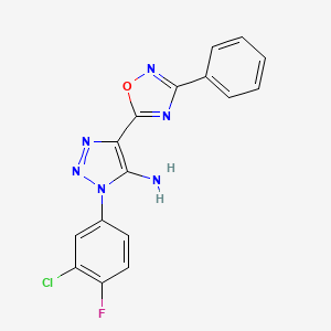 1-(3-chloro-4-fluorophenyl)-4-(3-phenyl-1,2,4-oxadiazol-5-yl)-1H-1,2,3-triazol-5-amine