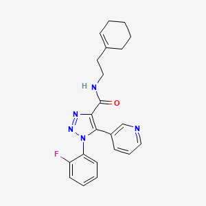 molecular formula C22H22FN5O B2646995 N-[2-(cyclohex-1-en-1-yl)ethyl]-1-(2-fluorophenyl)-5-(pyridin-3-yl)-1H-1,2,3-triazole-4-carboxamide CAS No. 1251581-94-8