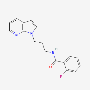 molecular formula C17H16FN3O B2646997 N-(3-(1H-pyrrolo[2,3-b]pyridin-1-yl)propyl)-2-fluorobenzamide CAS No. 1798525-45-7