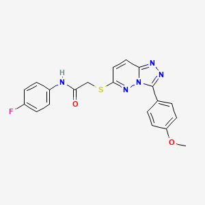 molecular formula C20H16FN5O2S B2647007 N-(4-fluorophenyl)-2-((3-(4-methoxyphenyl)-[1,2,4]triazolo[4,3-b]pyridazin-6-yl)thio)acetamide CAS No. 852376-35-3