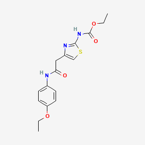 molecular formula C16H19N3O4S B2647030 Ethyl (4-(2-((4-ethoxyphenyl)amino)-2-oxoethyl)thiazol-2-yl)carbamate CAS No. 953226-65-8