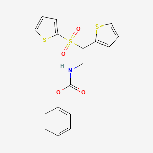 Phenyl (2-(thiophen-2-yl)-2-(thiophen-2-ylsulfonyl)ethyl)carbamate