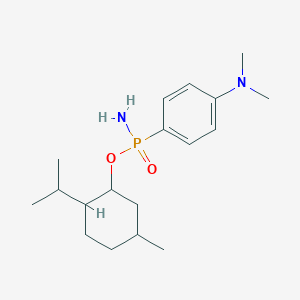 molecular formula C18H31N2O2P B2647042 4-[amino-(5-methyl-2-propan-2-ylcyclohexyl)oxyphosphoryl]-N,N-dimethylaniline CAS No. 397282-80-3