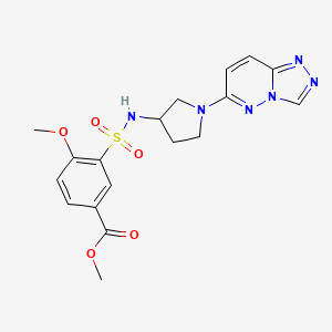 molecular formula C18H20N6O5S B2647065 methyl 3-(N-(1-([1,2,4]triazolo[4,3-b]pyridazin-6-yl)pyrrolidin-3-yl)sulfamoyl)-4-methoxybenzoate CAS No. 2034384-16-0
