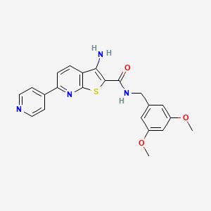 B2647117 3-amino-N-(3,5-dimethoxybenzyl)-6-(4-pyridinyl)thieno[2,3-b]pyridine-2-carboxamide CAS No. 445267-42-5