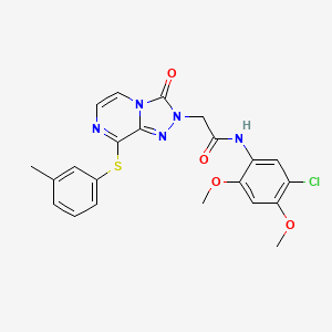 molecular formula C22H20ClN5O4S B2647131 N-(5-chloro-2,4-dimethoxyphenyl)-2-{8-[(3-methylphenyl)sulfanyl]-3-oxo-2H,3H-[1,2,4]triazolo[4,3-a]pyrazin-2-yl}acetamide CAS No. 1251601-43-0