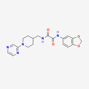 molecular formula C19H21N5O4 B2647140 N-(2H-1,3-benzodioxol-5-yl)-N'-{[1-(pyrazin-2-yl)piperidin-4-yl]methyl}ethanediamide CAS No. 1396783-52-0
