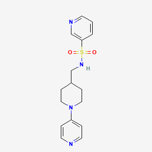 molecular formula C16H20N4O2S B2647154 N-((1-(pyridin-4-yl)piperidin-4-yl)methyl)pyridine-3-sulfonamide CAS No. 2034503-32-5