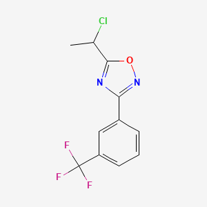 molecular formula C11H8ClF3N2O B2647168 5-(1-Chloroethyl)-3-[3-(trifluoromethyl)phenyl]-1,2,4-oxadiazole CAS No. 923753-68-8