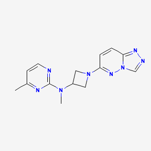 molecular formula C14H16N8 B2647176 N,4-dimethyl-N-(1-{[1,2,4]triazolo[4,3-b]pyridazin-6-yl}azetidin-3-yl)pyrimidin-2-amine CAS No. 2197821-66-0