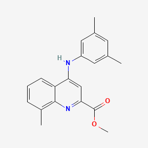 molecular formula C20H20N2O2 B2647219 Methyl 4-[(3,5-dimethylphenyl)amino]-8-methylquinoline-2-carboxylate CAS No. 1206987-36-1