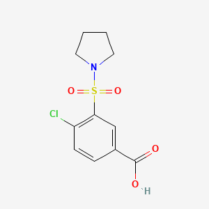 molecular formula C11H12ClNO4S B2647227 4-Chloro-3-(pyrrolidine-1-sulfonyl)-benzoic acid CAS No. 59210-73-0