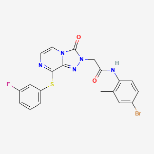 molecular formula C20H15BrFN5O2S B2647247 N-(4-bromo-2-methylphenyl)-2-{8-[(3-fluorophenyl)sulfanyl]-3-oxo-2H,3H-[1,2,4]triazolo[4,3-a]pyrazin-2-yl}acetamide CAS No. 1251694-10-6