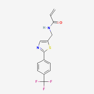 molecular formula C14H11F3N2OS B2647282 N-({2-[4-(trifluoromethyl)phenyl]-1,3-thiazol-5-yl}methyl)prop-2-enamide CAS No. 2305455-22-3