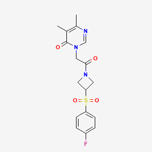 B2647293 3-(2-(3-((4-fluorophenyl)sulfonyl)azetidin-1-yl)-2-oxoethyl)-5,6-dimethylpyrimidin-4(3H)-one CAS No. 1705791-02-1