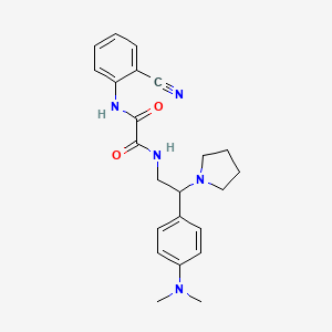 molecular formula C23H27N5O2 B2647336 N1-(2-cyanophenyl)-N2-(2-(4-(dimethylamino)phenyl)-2-(pyrrolidin-1-yl)ethyl)oxalamide CAS No. 899729-19-2